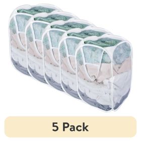 (5 pack) Mesh Pop-up Hamper, Collapsible, Holds 2 Loads, White