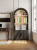 66.70 inch Tall Arched Bookcase with Storage, Mid-Century Modern 3-Tier Arched Cabinet with Door