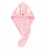 Cute Hair Wrap Towel Microfiber Drying Hair Turban Towel with Ears Pink