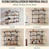 Industrial Pipe Shelf 4 Tier 3PCS 11.8in W Wall-Mount Planks NOT Included