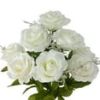 Mainstays Indoor Artificial Rose Floral Bush, White Color, Assembled Height 17.5"