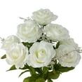 Mainstays Indoor Artificial Rose Floral Bush, White Color, Assembled Height 17.5"
