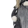 6.3x4.3x25" Fabric Sitting Black Gnome With Broomstick & Soft Legs, for Halloween Decor