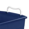 4-Pack Kids Rolling Toy Storage Bins with Handles, Stackable Wheeled Organizer, Blue