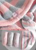 Microfiber Hair Turban Wrap Hair Drying Towels for Long Hair; Grey Pink Stripes 2 Pcs