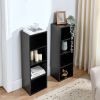 8-Tier Media Tower Rack, CD DVD Slim Storage Cabinet with Adjustable Shelves, Tall Narrow Bookcase Display Bookshelf for Home Office