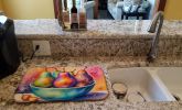 Colorful Pears Dish Drying Mat Absorbent Dish Drying Mat Pad for Kitchen Counter Dish Drainer Mat for Countertop, 14 x 21", Multicolor