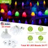 Halloween LED String Lights Set – 3pc Skeleton, Ghost & Skull Decorations, 50 Colorful LEDs, 24ft (iMounTEK)