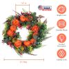 17.71" Autumn Wreath - Pumpkin Mixed Leaves Fall Door Decoration