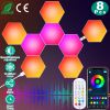 8-Panel Hexagon RGBW LED Wall Lights – App & Remote, Music Sync, Smart Timing (iNova)