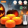 4-Pack Halloween LED Pumpkin Lights – Battery Operated, Remote, Timer & 2 Modes (iMounTEK)