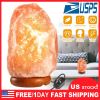 Crystal Salt Lamp with Dimmer Switch - Hand Carved Wood Base