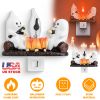 2-Pack Ghost Campfire Flickering Flame Halloween Night Lights