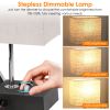 Smart Nightstand Lamp - Dimmable LED with USB Charging