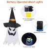 Halloween Ghost Witch Hat String Lights – 11.6ft Outdoor/Indoor Decorative Lanterns, Flashing LEDs, Waterproof | iMounTEK