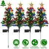 Solar Christmas Tree Stake Lights – 4-Pack, 20 LED Multi-Color Outdoor Garden Decor (iMounTEK)