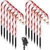 Solar Christmas Candy Cane Lights - 12 Candies 72 LEDs IP44 Pathway