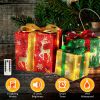Set of 3 Christmas Lighted Gift Boxes - 50 LED Battery Powered IP44