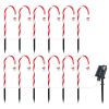 Solar Christmas Candy Cane Lights - 12 Candies 72 LEDs IP44 Pathway