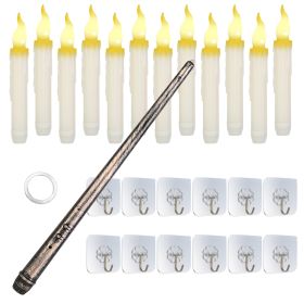 12Pcs Flameless LED Floating Candles - Remote Control Magic Wand (Option: FloatingCandleWarm)