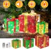 Set of 3 Christmas Lighted Gift Boxes - 50 LED Battery Powered IP44