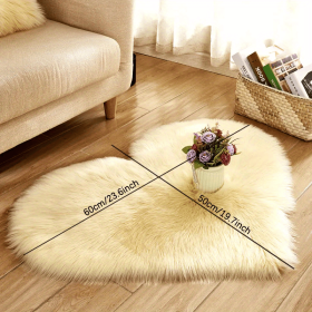 1pc Heart-Shaped Faux Sheepskin Area Rug  Soft and Plush Carpet for Home, Bedroom, Nursery, and Kid's Room - Perfect for Home Decor and Comfort (Color: Light Yellow, size: 19.69*23.62inch)