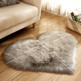 1pc Heart-Shaped Faux Sheepskin Area Rug  Soft and Plush Carpet for Home, Bedroom, Nursery, and Kid's Room - Perfect for Home Decor and Comfort (Color: GREY, size: 15.75*19.69inch)