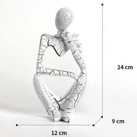 Nordic Abstract Thinker Statue - Resin Desktop Sculpture for Home & Office Decor (Color: A2 - White - Large, Ships From: CN)