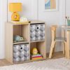 4-Cube Storage Organizer Bookshelf -stylish Storage Organizer Book Case for Home Bedroom Office, Easy Assembly, Modern Bookcase