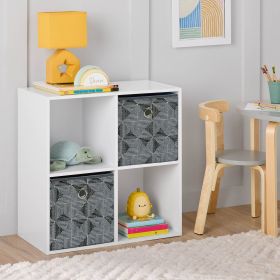 4-Cube Storage Organizer Bookshelf -stylish Storage Organizer Book Case for Home Bedroom Office, Easy Assembly, Modern Bookcase (Color: White)