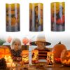Halloween Flameless Candle Lamps – 3 Pack, LED Timer Candles (iMounTEK)
