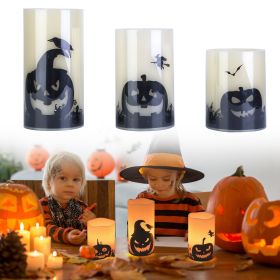 Halloween Flameless Candle Lamps – 3 Pack, LED Timer Candles (iMounTEK) (Type: Pumpkin)
