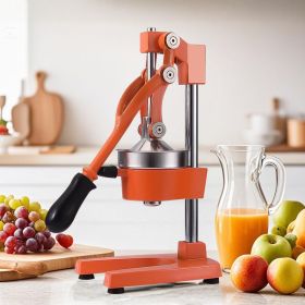 SOGA Heavy Duty Manual Citrus Juicer – Professional Hand Press Fruit Juice Extractor for Oranges, Lemons & More (Color: Orange)