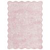 36"x56" Blue Feather Faux Fur Scalloped Indoor Accent Rug