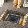 3D Optical Illusion Doormat Non-Slip Welcome Mat Realistic Stone Step Design Indoor/Outdoor Entrance Rug Easy Clean Durable Decor
