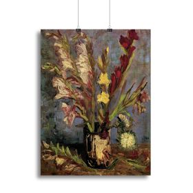 Vase with Gladioli 4 by Van Gogh Canvas Print or Poster (Type: Poster Print, size: 24" x 16" / 60cm x 40cm (approx))