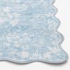 36"x56" Blue Feather Faux Fur Scalloped Indoor Accent Rug