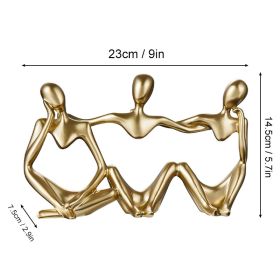 Nordic Abstract Thinker Statue - Resin Desktop Sculpture for Home & Office Decor (Color: C1- Gold, Ships From: CN)