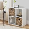 4-Cube Storage Organizer Bookshelf -stylish Storage Organizer Book Case for Home Bedroom Office, Easy Assembly, Modern Bookcase