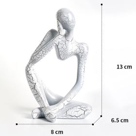 Nordic Abstract Thinker Statue - Resin Desktop Sculpture for Home & Office Decor (Color: A1 - White - Small, Ships From: CN)