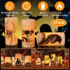 Halloween Flameless Candle Lamps – 3 Pack, LED Timer Candles (iMounTEK)