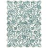 36"x56" Blue Feather Faux Fur Scalloped Indoor Accent Rug