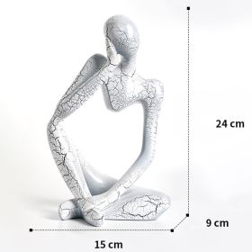 Nordic Abstract Thinker Statue - Resin Desktop Sculpture for Home & Office Decor (Color: A1 - White - Large, Ships From: CN)