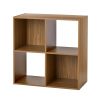 4-Cube Storage Organizer Bookshelf -stylish Storage Organizer Book Case for Home Bedroom Office, Easy Assembly, Modern Bookcase