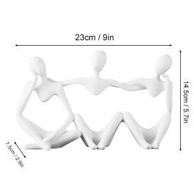 Nordic Abstract Thinker Statue - Resin Desktop Sculpture for Home & Office Decor (Color: C1- White, Ships From: CN)