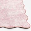 36"x56" Blue Feather Faux Fur Scalloped Indoor Accent Rug