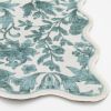 36"x56" Blue Feather Faux Fur Scalloped Indoor Accent Rug