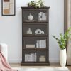 Glass display cabinet 4 Tier Glass Display Cabinet Storage Curio Cabinet with Flip up Glass Doors, Collectors Showcase Toy Figure Organizers Rack