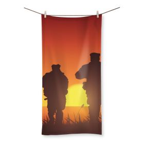 Navy Seal Training Silhouette Beach Towel (size: 31.5"x63.0")