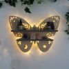 Premium Crystal Display Shelf - Wall Mounted Floating Shelf for Moon Moth Butterfly Lamps & Seasonal Decor